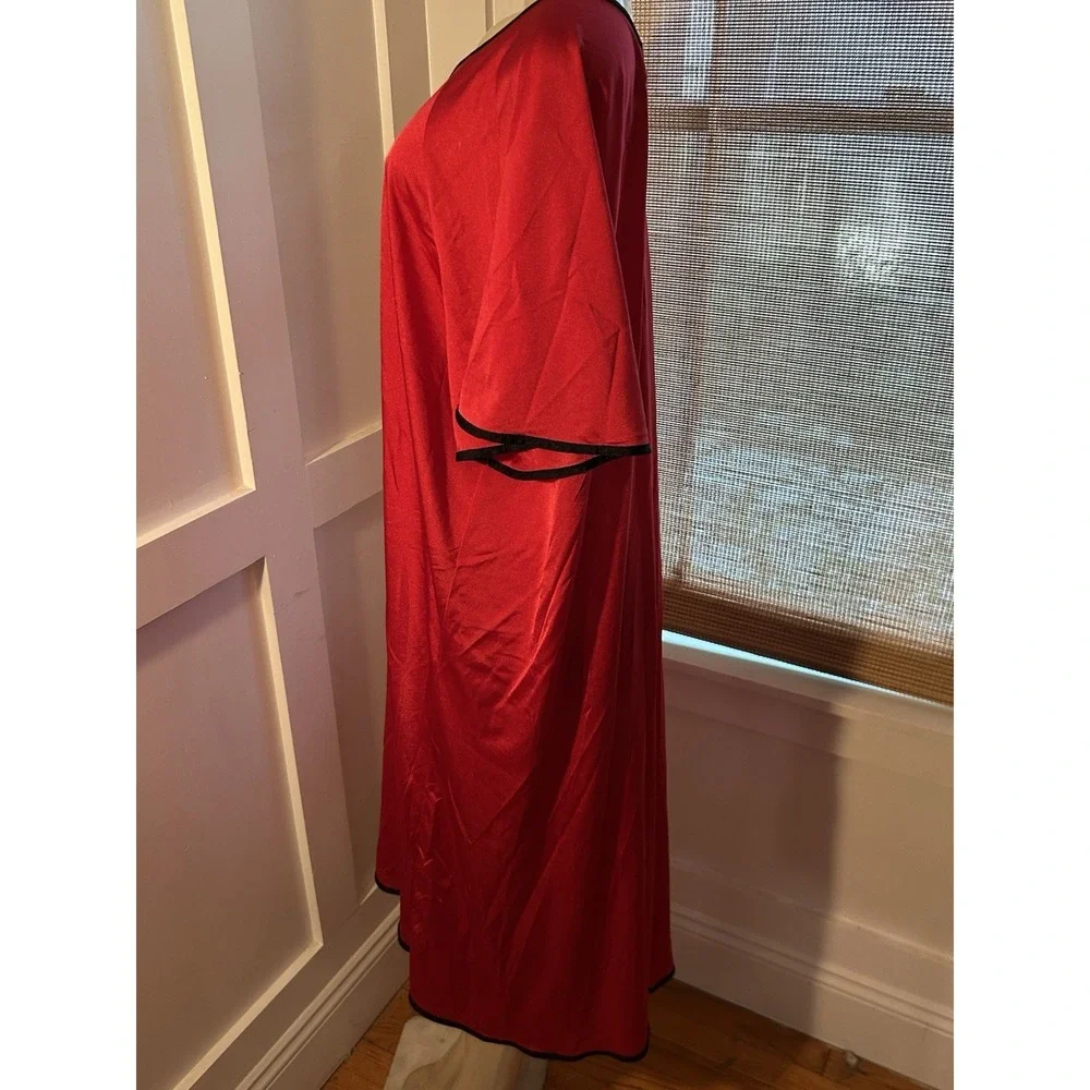 Only Necessities Red Nightgown Nylon Short Flutter Sleeve Long Size 26/28 2X